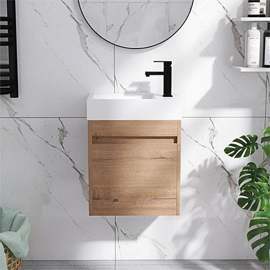 Bathroom Vanity with Sink 16/18/23" Floating/Freestanding Soft Close Door