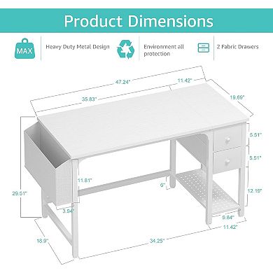 Computer desk with drawers