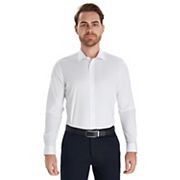 Geoffrey Beene Men's Slim-Fit Sateen Stretch Dress Shirt, Grey, 15 - 15.5 34/35, Cotton