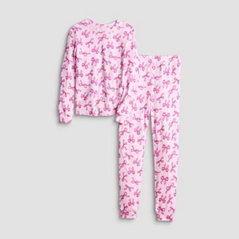 Girls 4-14 Cuddl Duds® 2 pc Snug Fit Long Sleeve Pajama Top & Pajama Pants Set
