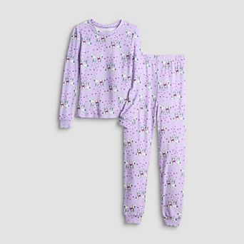 Girls 4-14 Cuddl Duds® 2 pc Snug Fit Long Sleeve Pajama Top & Pajama Pants Set