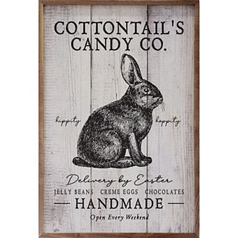 Kendrick Home Cottontails Candy Co Bunny Wall Art