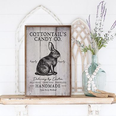Kendrick Home Cottontails Candy Co Bunny Wall Art