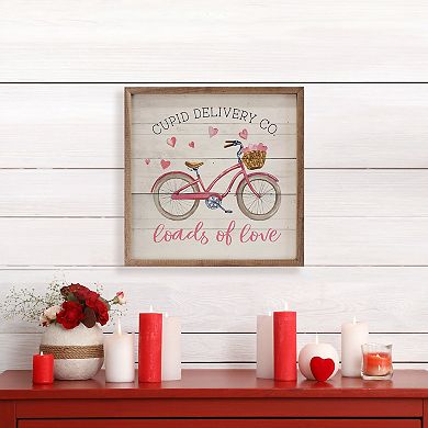 Kendrick Home Cupid Delivery Co Bike Hearts Wall Art
