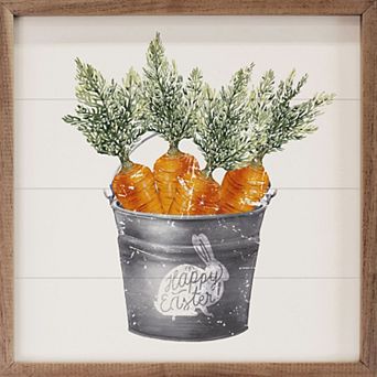 Kendrick Home Happy Easter Carrot Bucket Wall Art