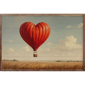 Kendrick Home Heart Hot Air Balloon Wall Art
