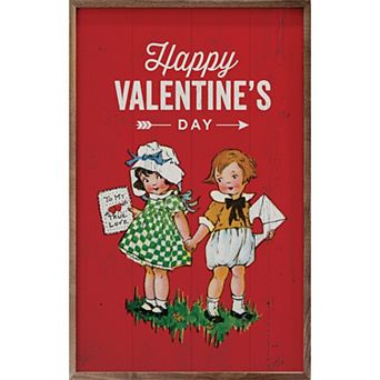 Kendrick Home Vintage Happy Valentine's Day Wall Art