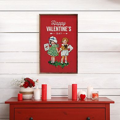 Kendrick Home Vintage Happy Valentine's Day Wall Art