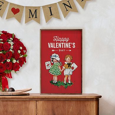 Kendrick Home Vintage Happy Valentine's Day Wall Art
