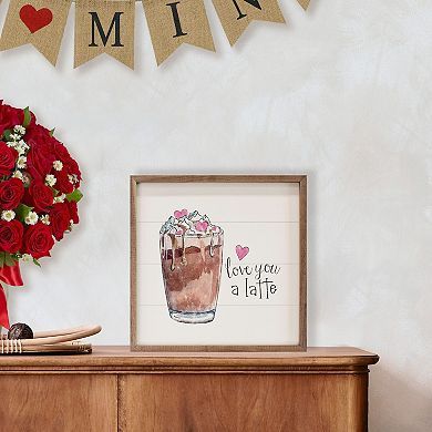 Kendrick Home Love You A Latte Framed Wall Art