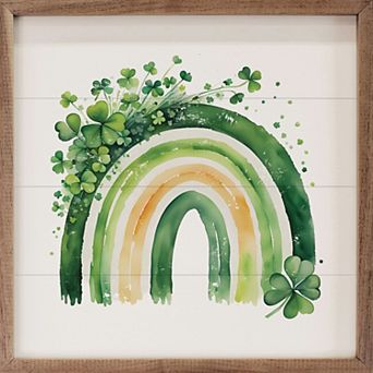 Kendrick Home Rainbow & Clovers Wall Art