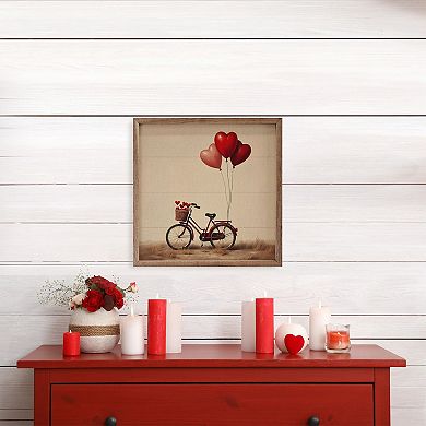 Kendrick Home Heart Balloon Bicycle Wall Art