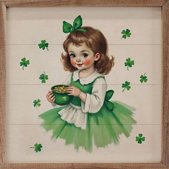 Kendrick Home Shamrock Girl Framed Wall Art