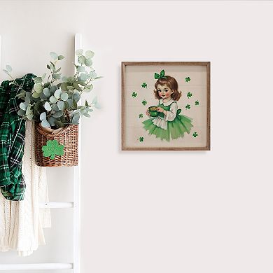 Kendrick Home Shamrock Girl Framed Wall Art