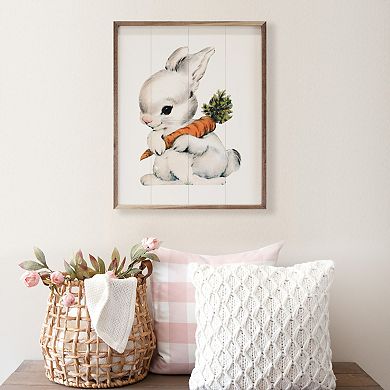 Kendrick Home Vintage Bunny With Carrot Wall Art
