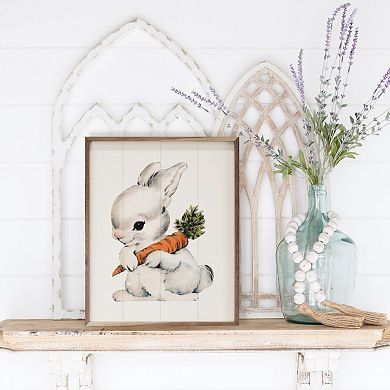 Kendrick Home Vintage Bunny With Carrot Wall Art