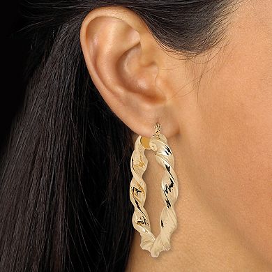 PalmBeach Jewelry 3 Pair Goldtone Rope and Twisted Hoop Earrings