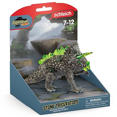 Schleich Eldrador Creatures Stone Triceratops Action Figure with Crystal Horns