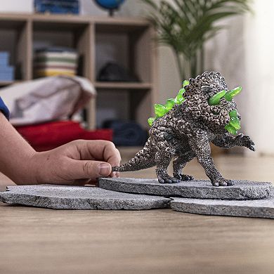 Schleich Eldrador Creatures Stone Triceratops Action Figure with Crystal Horns