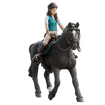 Schleich Horse Club Lisa & Storm 7 pc Playset with Articulated Rider and Black Horse Figurine