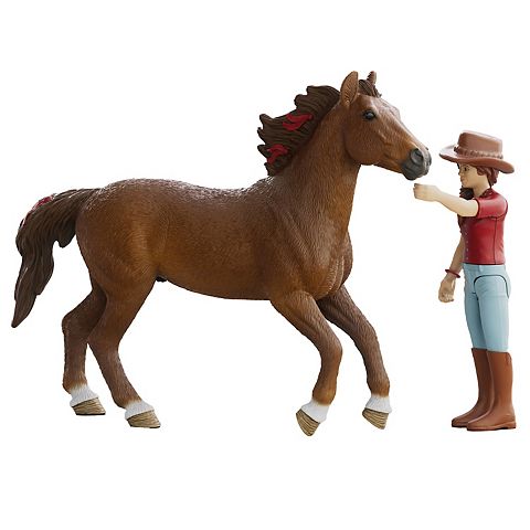 Детские фигурки Schleich Horse Club Hannah & Cayenne 6 pc Playset with Articulated Cowgirl Rider