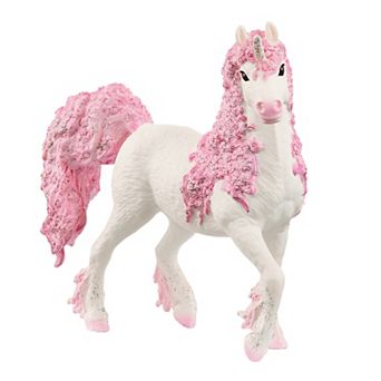 Schleich Bayala Flower Unicorn Mare Figurine with Silver Glitter Detailing
