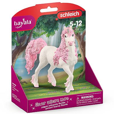 Schleich Bayala Flower Unicorn Mare Figurine with Silver Glitter Detailing