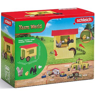 Schleich Farm World Mobile Chicken Coop Animal Playset