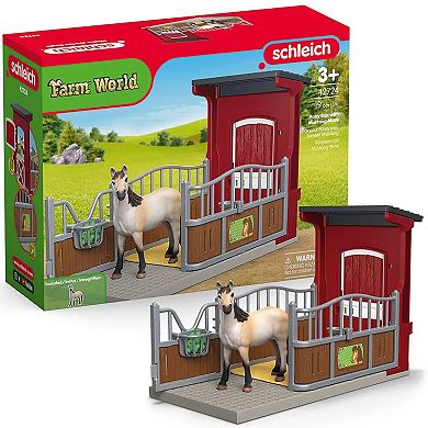 Schleich Farm World Ponybox with Mustang Mare Animal Playset & Accessories
