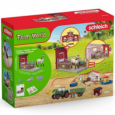 Schleich Farm World Ponybox with Mustang Mare Animal Playset & Accessories