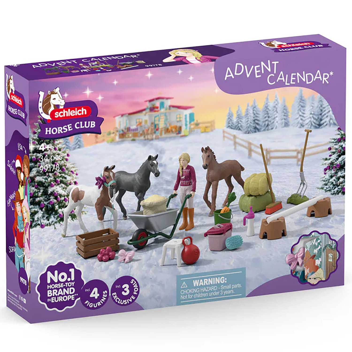 Детские фигурки Schleich Horse Club Holiday Foal Magic Advent Calendar - 34 pc Mini Toy Figurines — фото 1