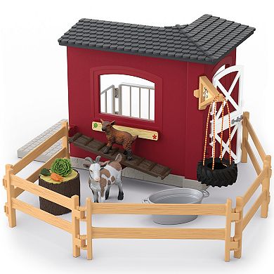 Schleich Farm World Goat Stable 31-pc. Playset with Animal Figures & Accessories