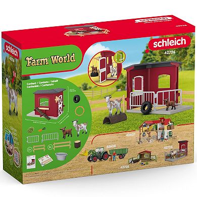 Schleich Farm World Goat Stable 31-pc. Playset with Animal Figures & Accessories