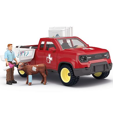 Schleich Farm World Veterinarian Pick-Up Vehicle Playset with Figures & Accessories