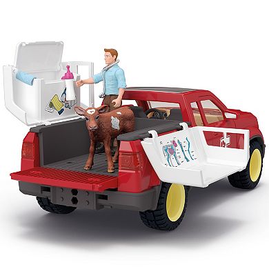 Schleich Farm World Veterinarian Pick-Up Vehicle Playset with Figures & Accessories