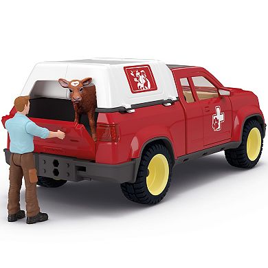 Schleich Farm World Veterinarian Pick-Up Vehicle Playset with Figures & Accessories