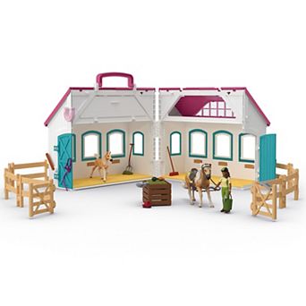 Schleich Horse Club Open Stable Portable Playset with Horse & Human Figurines