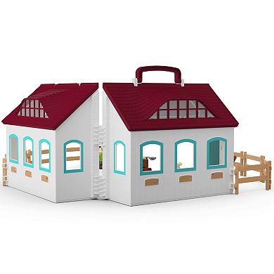 Schleich Horse Club Open Stable Portable Playset with Horse & Human Figurines