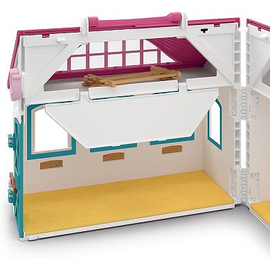 Schleich Horse Club Open Stable Portable Playset with Horse & Human Figurines