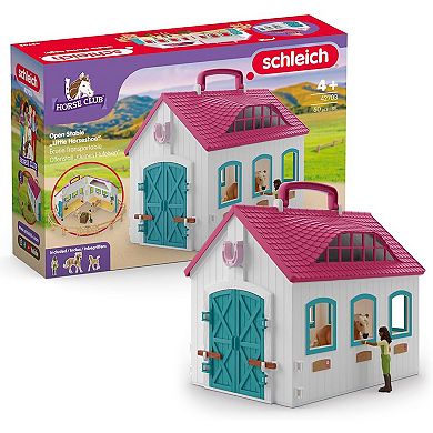 Schleich Horse Club Open Stable Portable Playset with Horse & Human Figurines