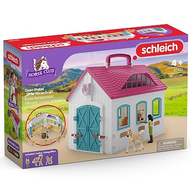 Schleich Horse Club Open Stable Portable Playset with Horse & Human Figurines