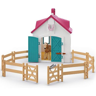 Schleich Horse Club Open Stable Portable Playset with Horse & Human Figurines