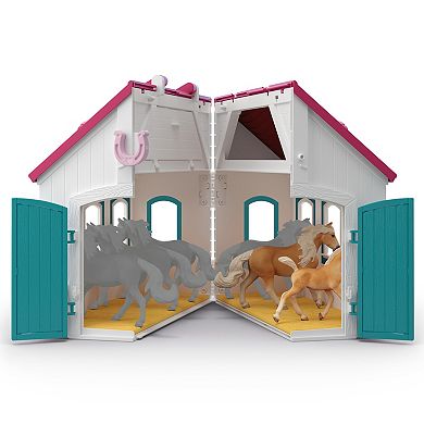 Schleich Horse Club Open Stable Portable Playset with Horse & Human Figurines