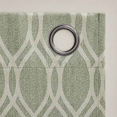 Sun Zero Stinson Distressed Ogee 100% Blackout Grommet Curtain Panel Pair