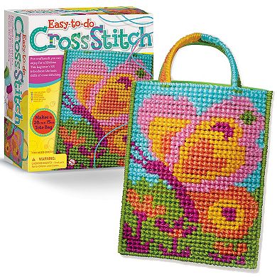 4M Easy-To-Do Cross Stitch DIY Sewing Craft Kit Mini Tote Bag