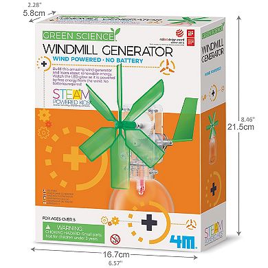 4M Windmill Generator DIY Mini Air-Powered Turbine Kit STEAM Toy Project