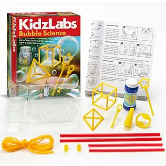4M KidzLabs Bubble Science DIY Experiment Kit Giant Unbreakable Bubbles & Shaped Wands-Tools