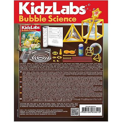 4M KidzLabs Bubble Science DIY Experiment Kit Giant Unbreakable Bubbles & Shaped Wands-Tools