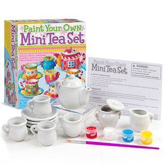 4M KidzMaker Paint Your Own Mini Tea Set DIY Porcelain Craft Kit