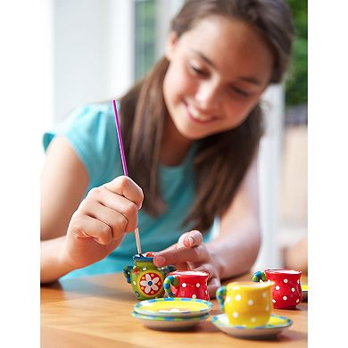 4M KidzMaker Paint Your Own Mini Tea Set DIY Porcelain Craft Kit